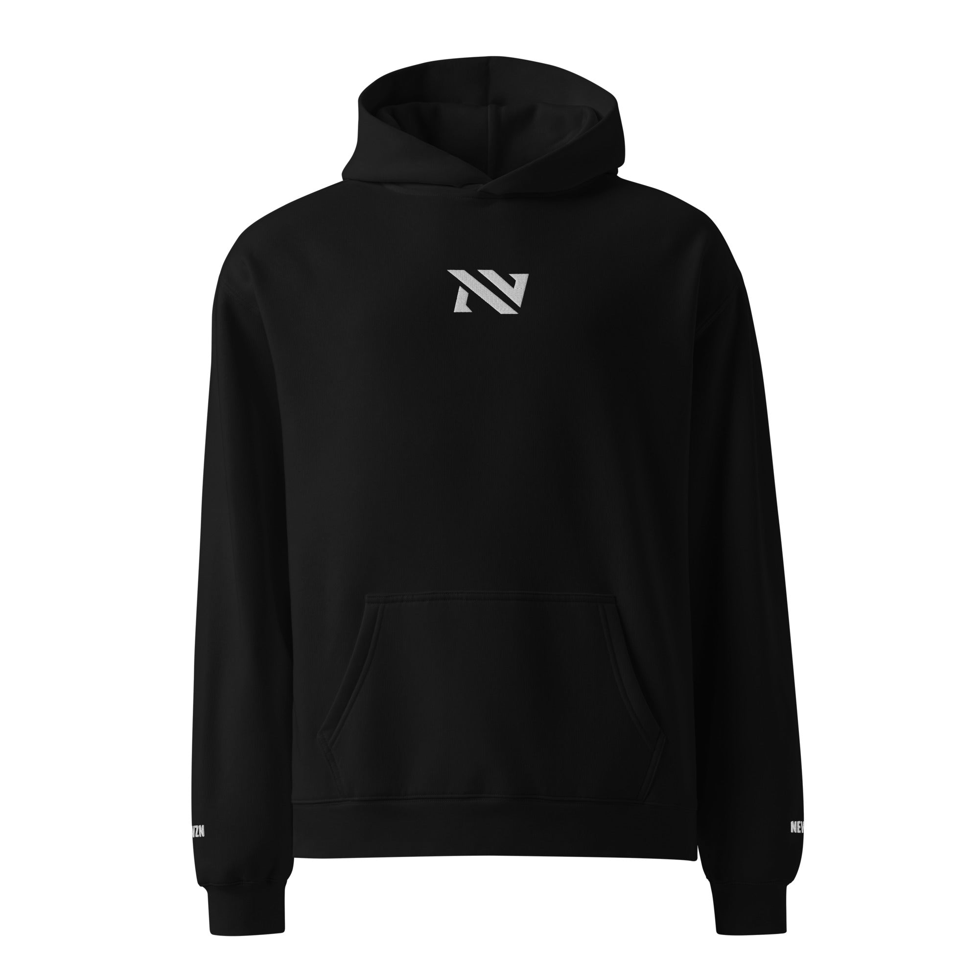 NEW VIZION GRAPHIC PRINT BLACK HOODIE